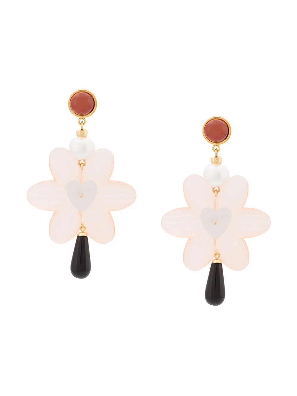 Lizzie Fortunato Jewels heart flower earrings - Pink | FarFetch Global