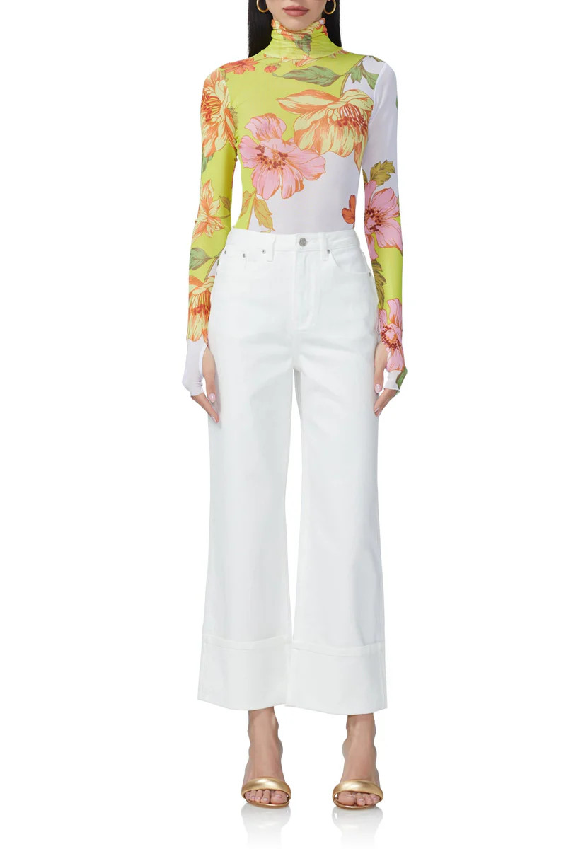 Kendall Wide Cuff Pant - White | ShopAFRM