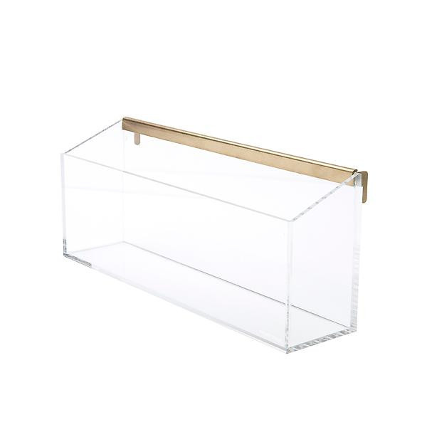 Russell + Hazel Acrylic Clear & Gold Wall Mail Box | The Container Store
