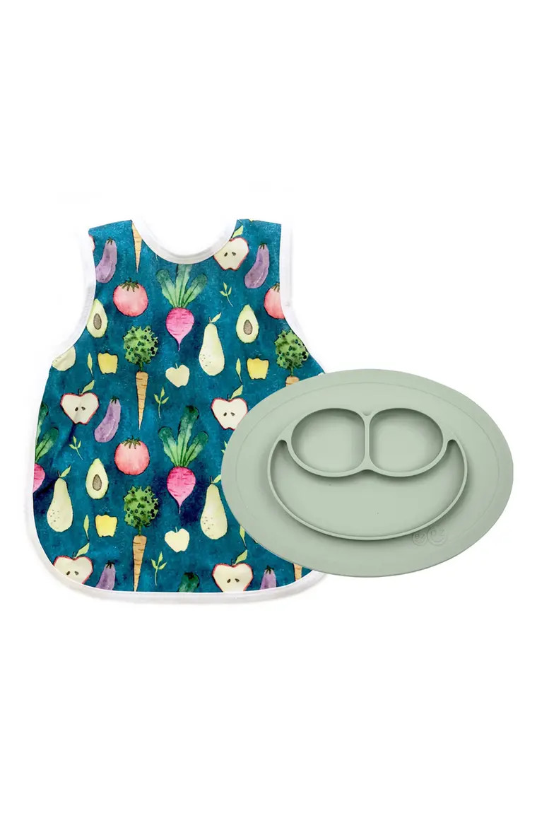 Organic Produce Bib Apron & Mini Silicone Feeding Mat | Nordstrom