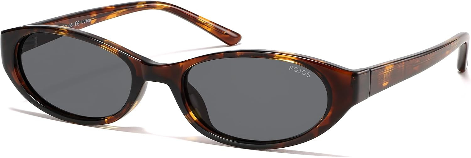 SOJOS TR90 Polarized Trendy Y2K Oval Cateye Sunglasses Women Men SJ3514 | Amazon (US)