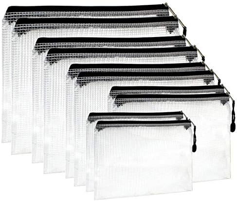 10 Pack Zipper Mesh Pouch, Black Zipper File Bags, Waterproof Document Pouch, Multipurpose Bags f... | Amazon (US)