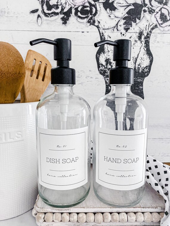 16oz Dish Soap and Hand Soap Set/ Refillable Soap Dispenser/ Kitchen Soap Dispenser | Etsy (US)