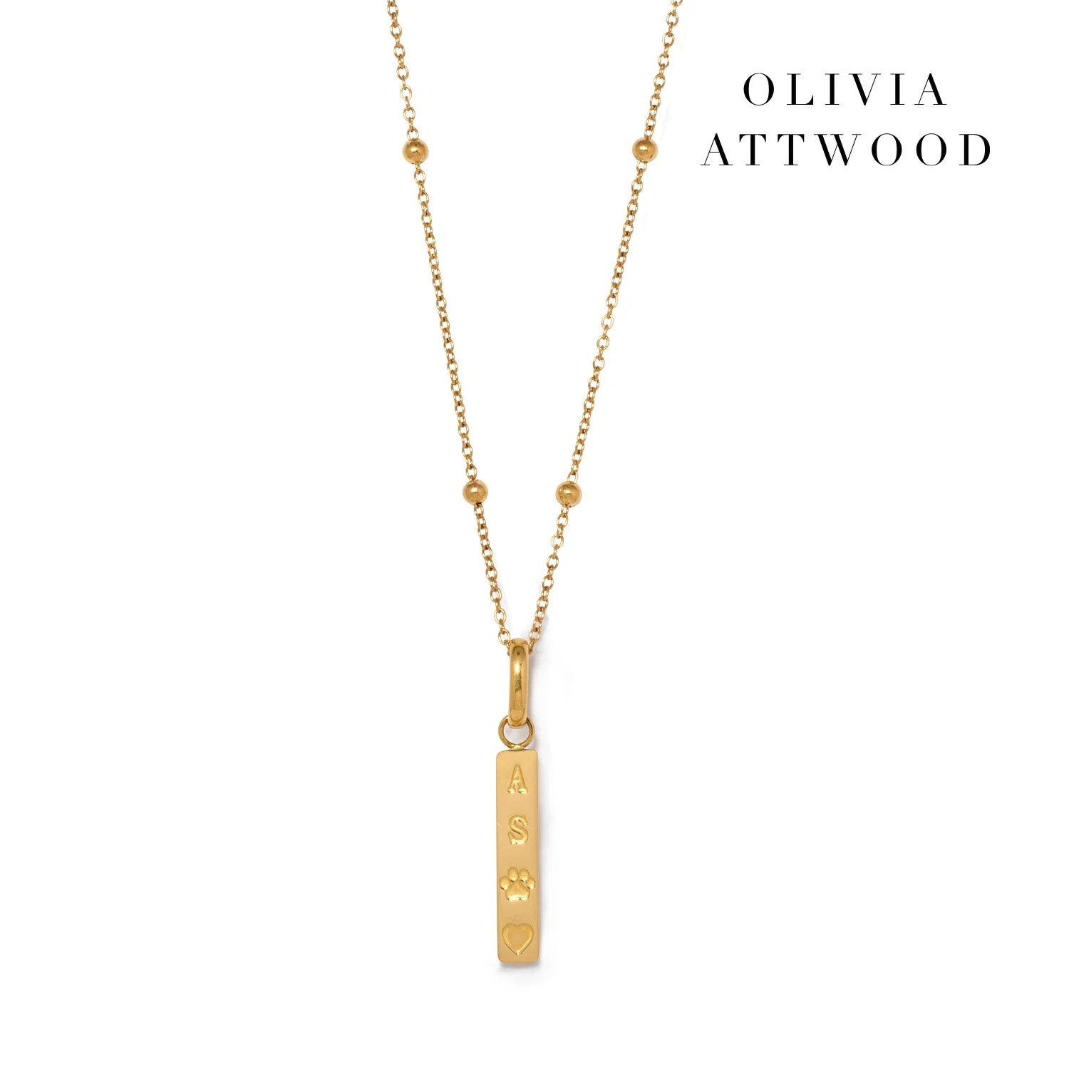 Custom Stamped Bar Pendant Necklace (Gold) | Abbott Lyon