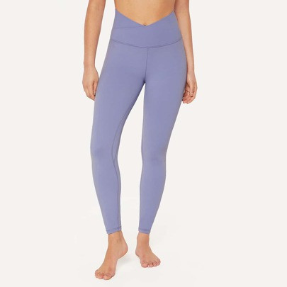 24" FeatherFitâ¢ Crossover Yoga Leggings Buttery Soft High Stretch CrossoverÂ Waist Sports Tights | SHEIN