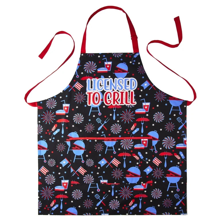 Licensed to Grill Apron, Multicolor, One Size, Patriotic by Way To Celebrate | Walmart (US)