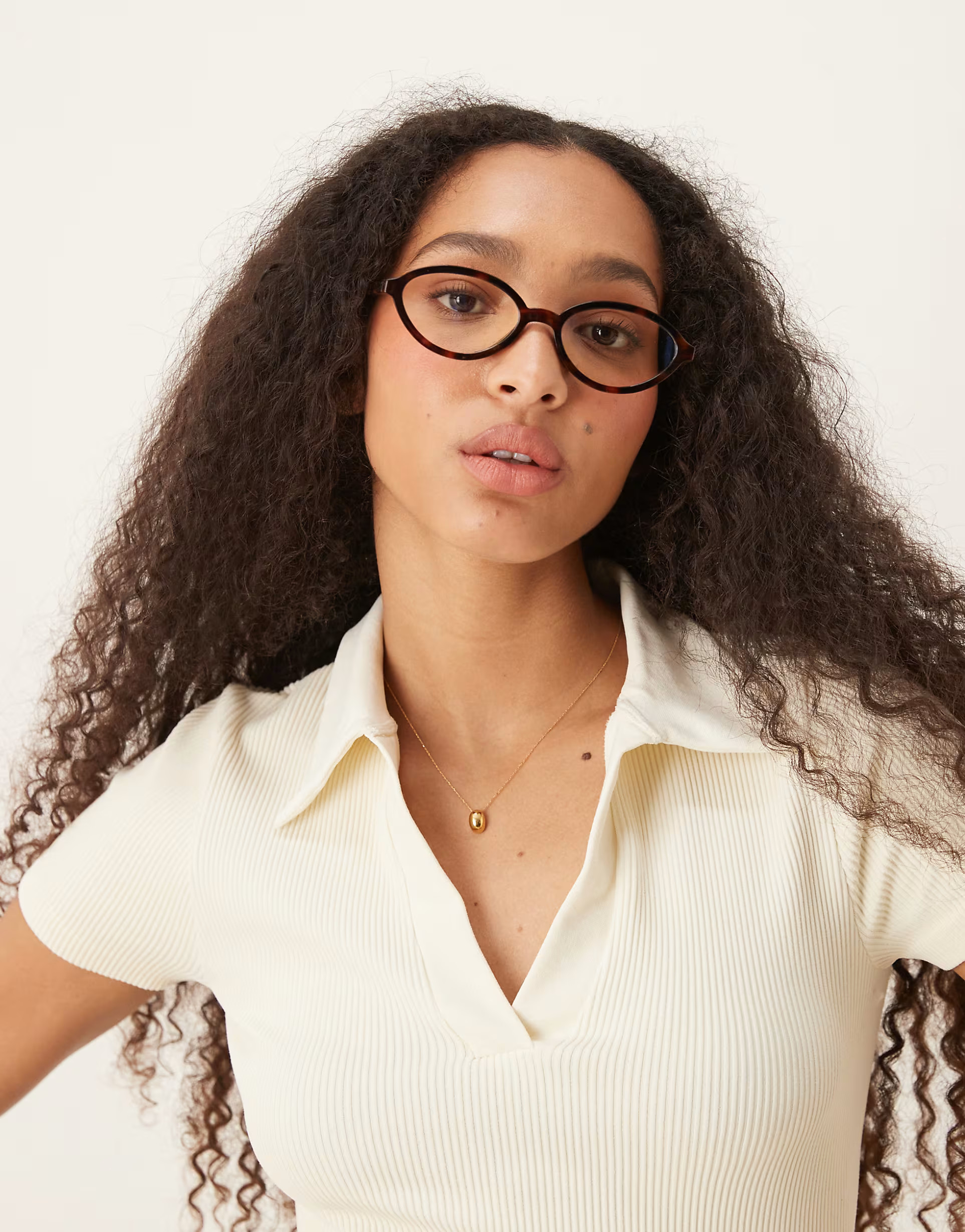 ASOS DESIGN clear blue light lens slim oval glasses in tort | ASOS | ASOS (Global)