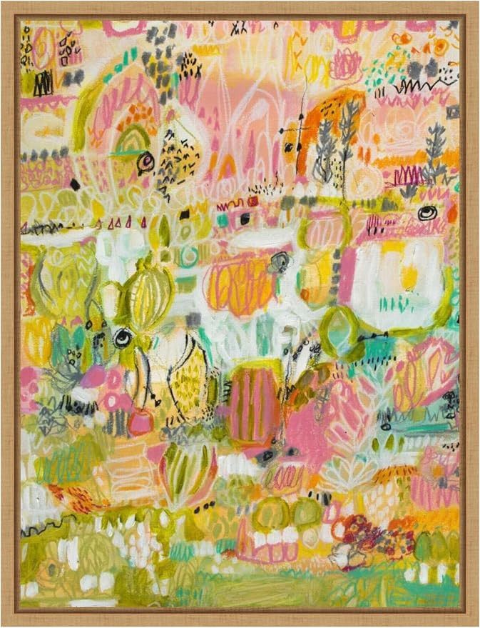 Amanti Art Framed Canvas Wall Art 24x18 Boho Garden I by Karen Fields, Framed Wall Art Canvas, Ab... | Amazon (US)