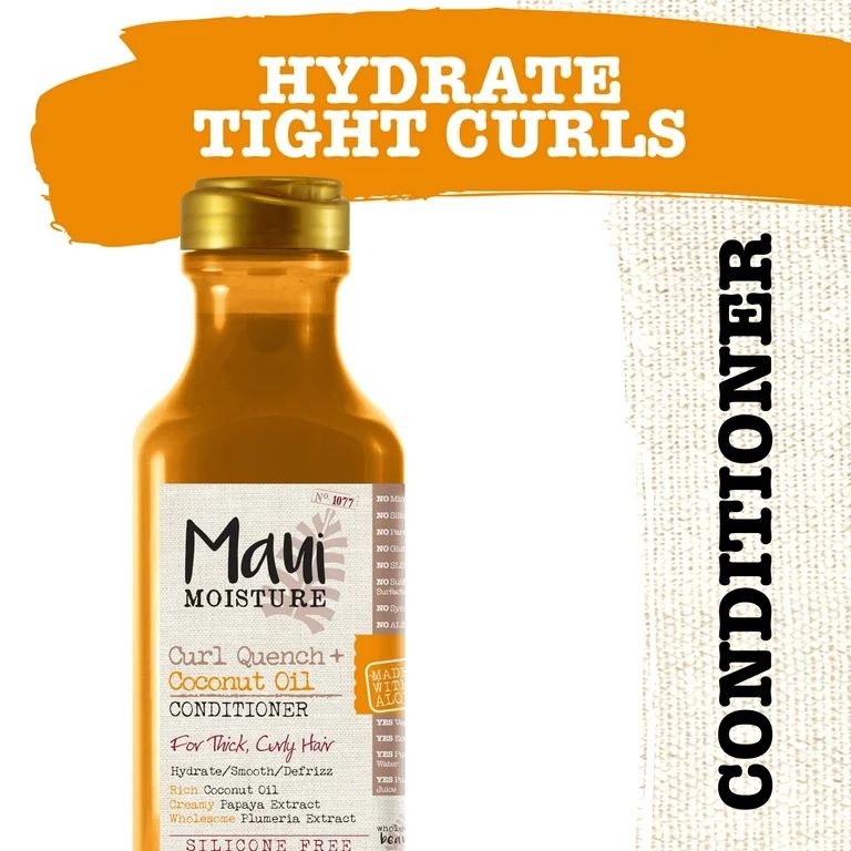Maui Moisture Curl Quench + Coconut oil Curl-Defining Anti-Frizz Conditioner, 13 fl oz | Walmart (US)