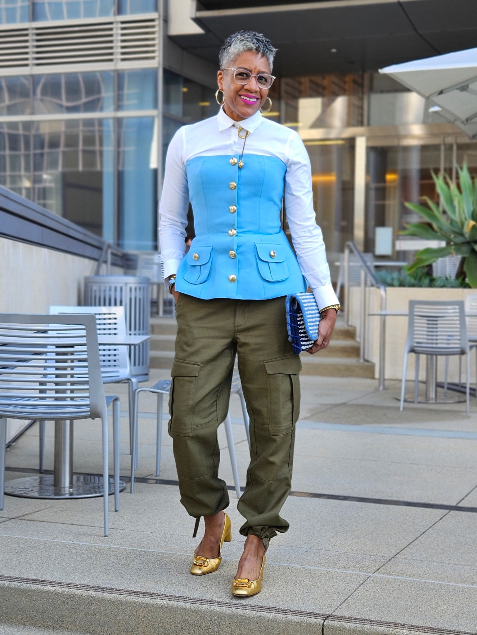 Tailored bustier and cargo pants is a vibe for Spring .