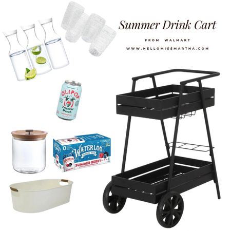 This is the perfect drink cart for your summer evenings! 
#drinkcart #barcart #under100 #walmartfinds #walmart #summerdrink #hydrationstation

#LTKFindsUnder100 #LTKSeasonal #LTKHome