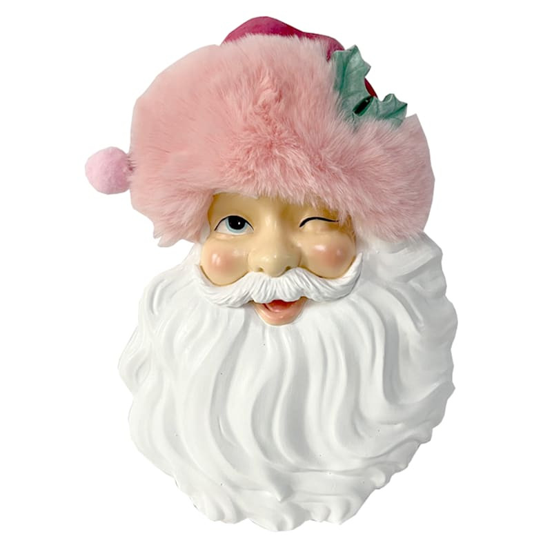 Pink Santa Wall Decor, 9x12 | At Home