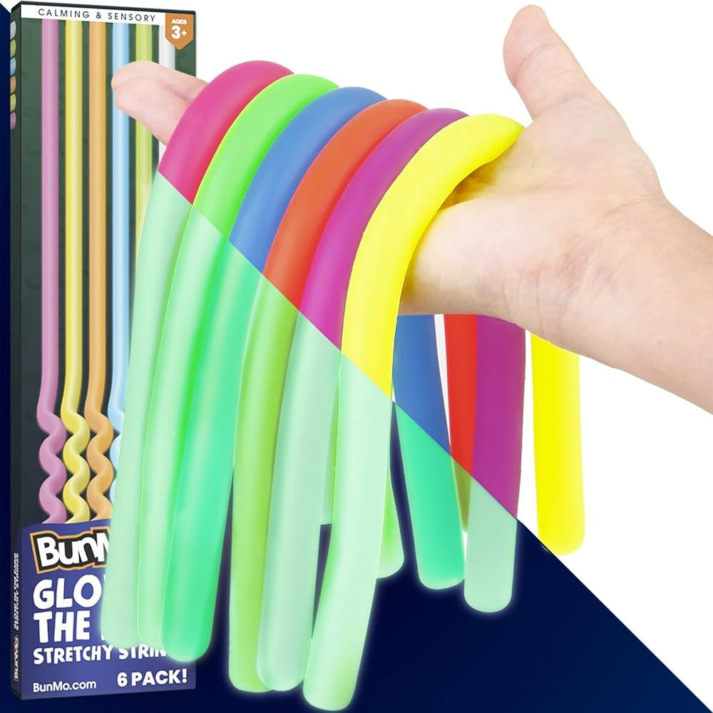 BUNMO Stocking Stuffers for Kids | Glow in The Dark Stretchy Strings 6pk | Calming Sensory Toy | ... | Amazon (US)