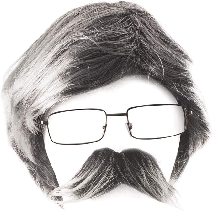 Tigerdoe Old Man Costume - 3 Pc Set - Dress Up Set - Grey Wig, Mustache, Glasses - Grandpa Costum... | Amazon (US)