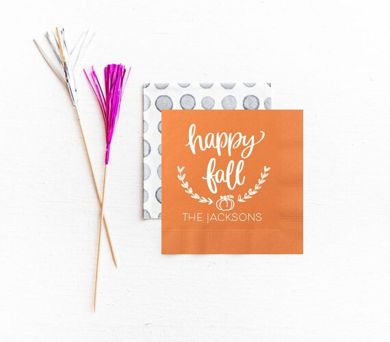 Happy fall napkins, Happy fall decor, Pumpkin theme party, Pumpkin napkins, Fall theme party, Fal... | Etsy (US)