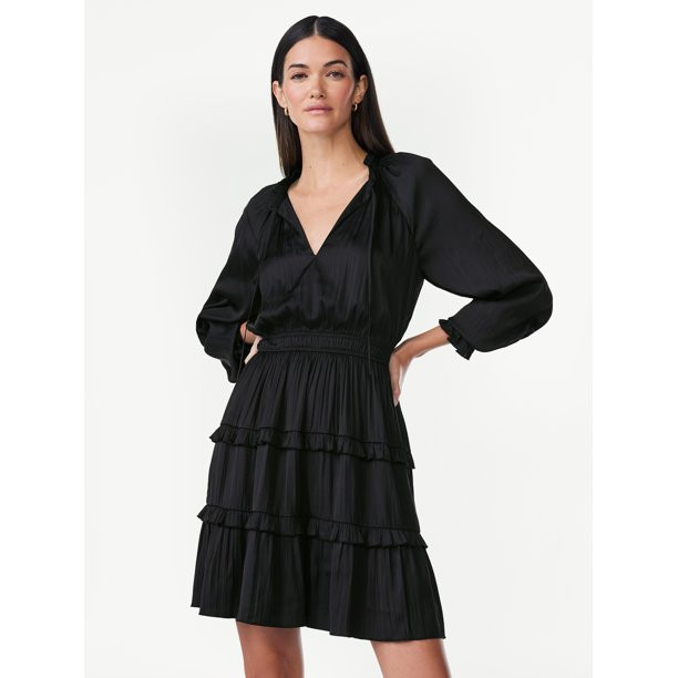 Scoop Women's Ruffle Mini Dress, Sizes XS-2XL | Walmart (US)