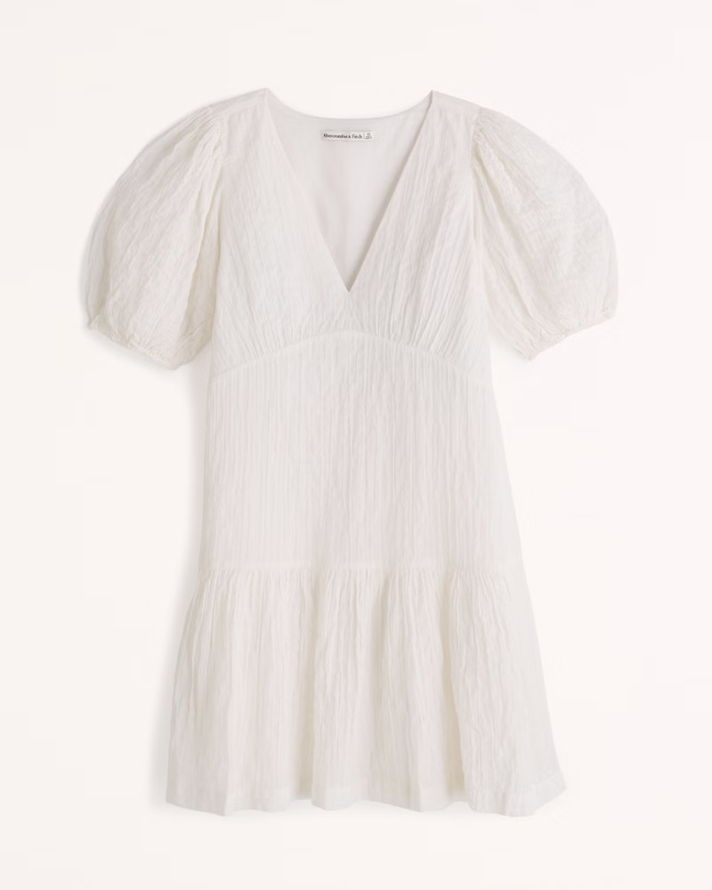 Puff Sleeve Trapeze Mini Dress | Abercrombie & Fitch (US)
