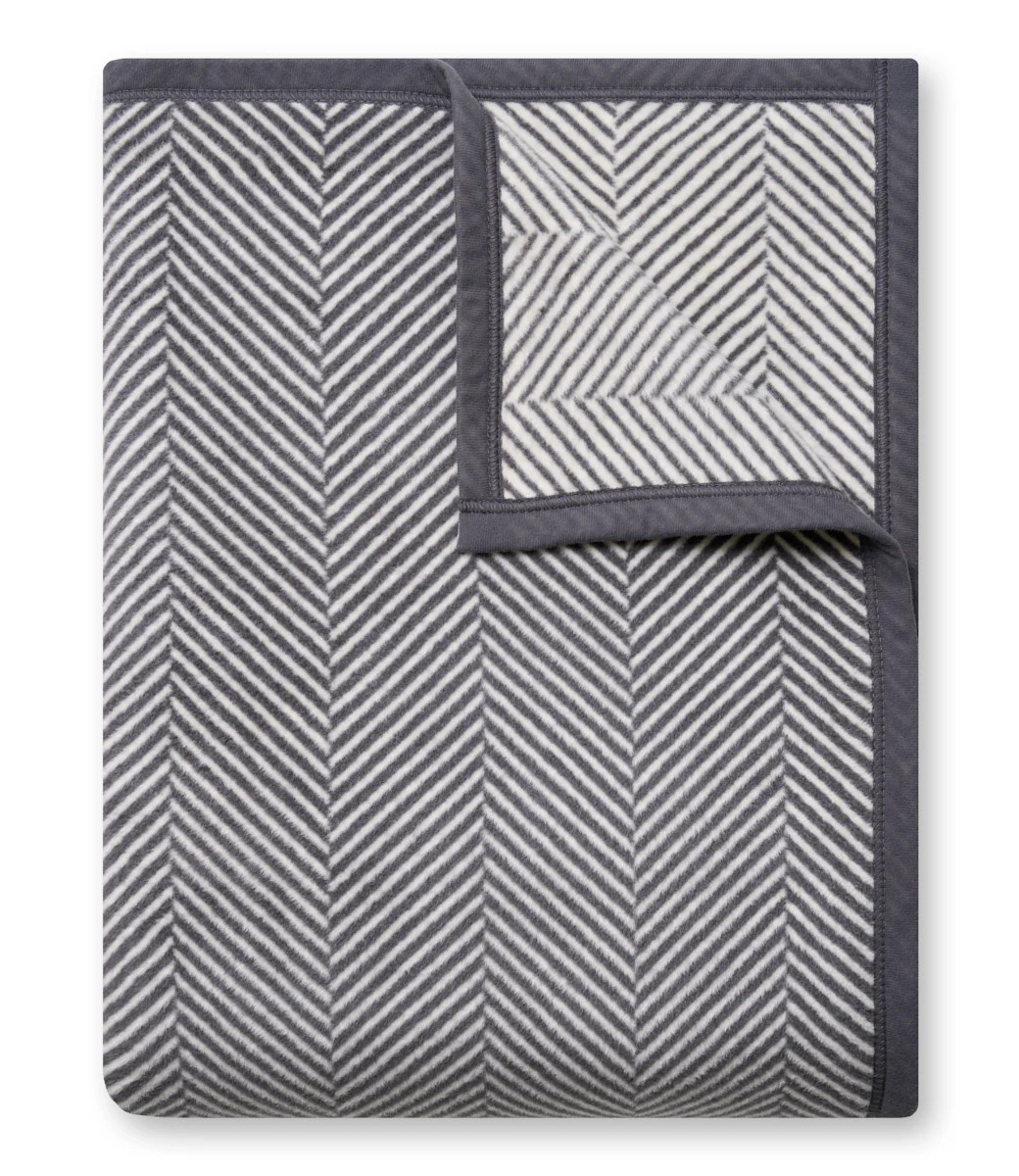Harborview Herringbone Ash Throw Blanket | ChappyWrap | ChappyWrap