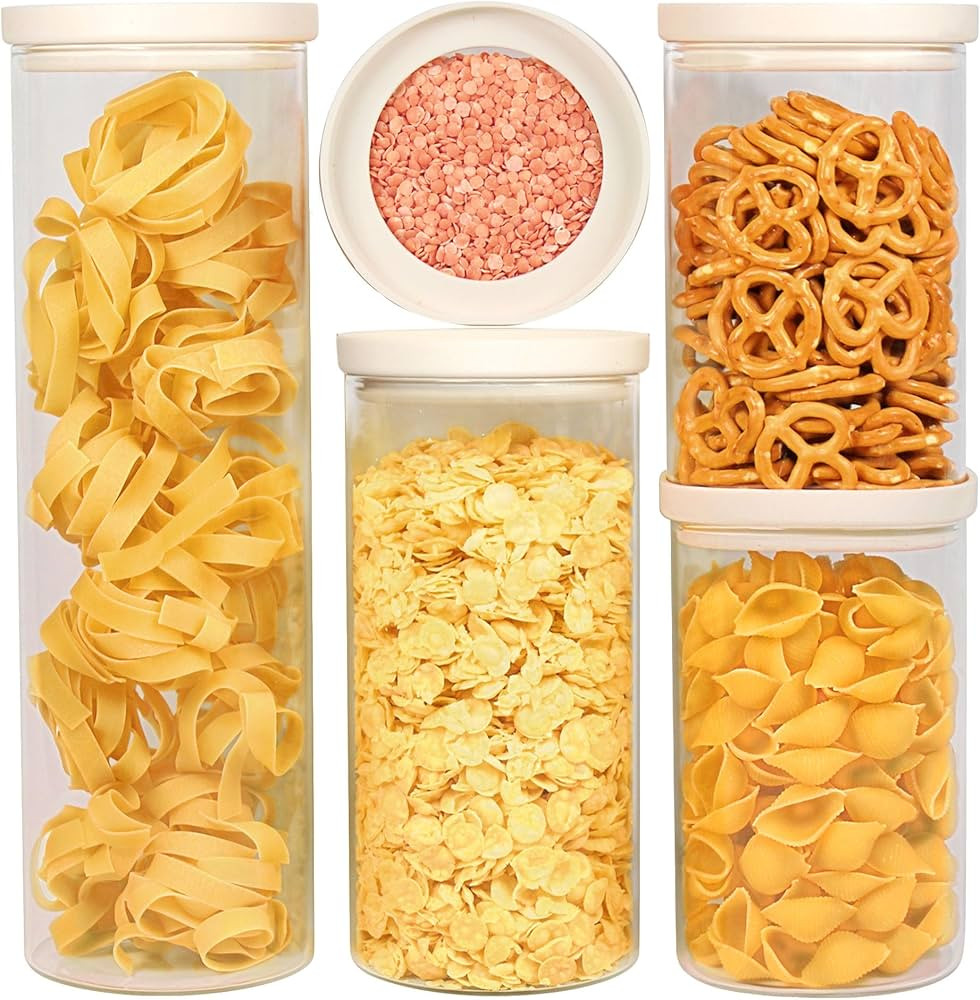 Urban Green Glass Food Storage Jar with Glass Lid, Food Canister Set with Airtight Lids, Pantry J... | Amazon (US)