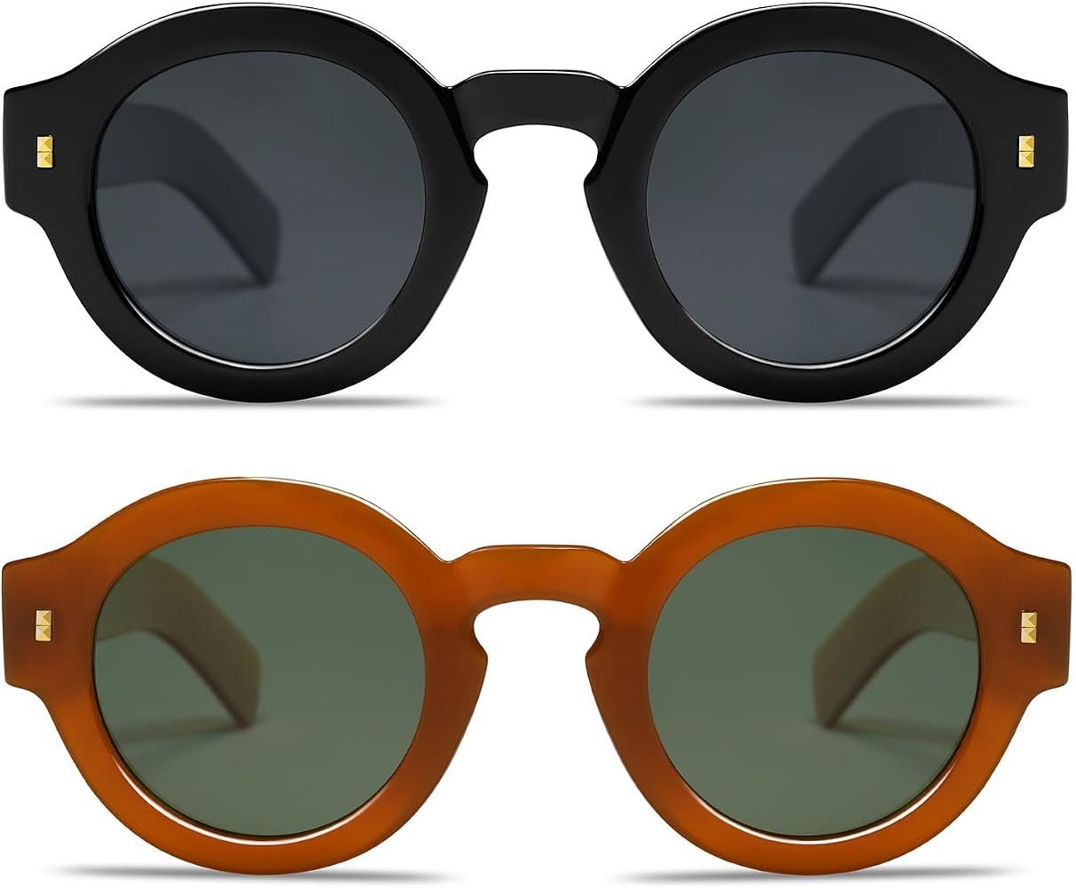 VANLINKER Vintage Round Polarized Sunglasses for Women Men Trendy Shades Retro Circle Sun Glasses... | Amazon (US)