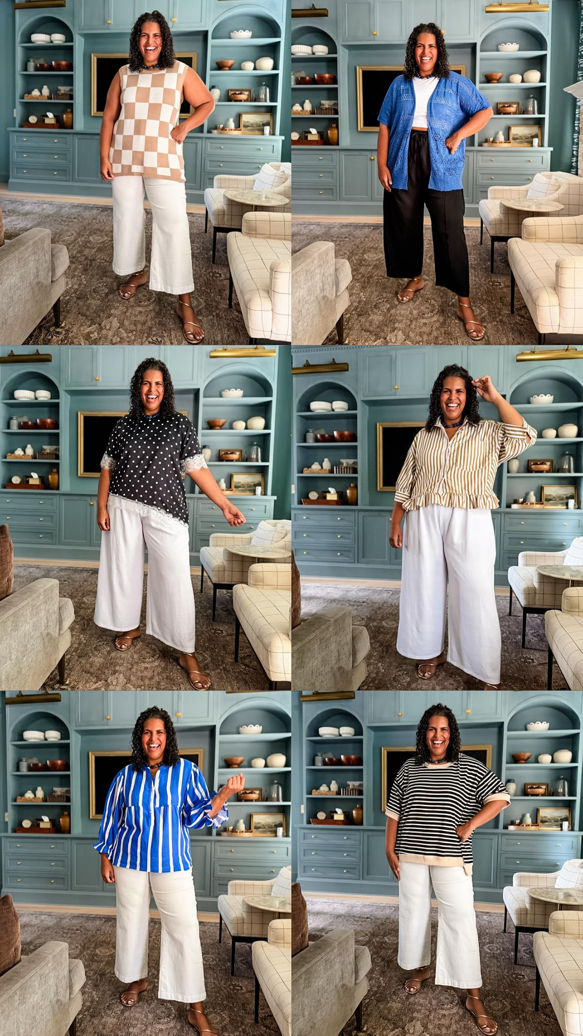 New tops and bottoms to elevate your summer wardrobe. Some my favorite items from this season, wearing size xxl (or largest size available) in each top! Size 18 in white jeans, xxl in black pants and size 3x in white pant #summerstyle #plussizefashion 

 #LTKootd #LTKPlusSize #LTKTall