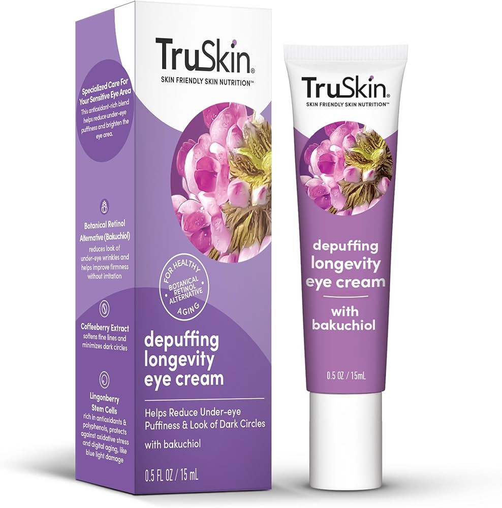 TruSkin Longevity Eye Cream – Caffeine Eye Cream with Bakuchiol, Lingonberry Stem Cells & Coffe... | Amazon (US)