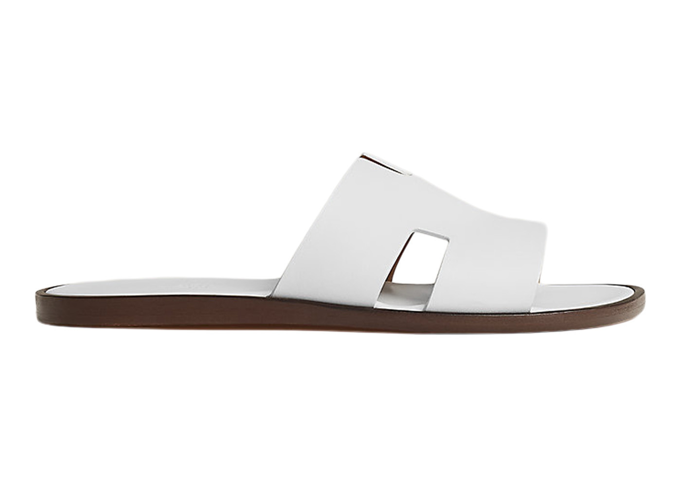 Men's Hermes Izmir Sandal Smooth Calfskin Leather Sneakers in Blanc/Brown | StockX
