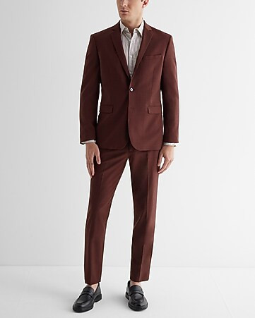 Extra Slim Burgundy Wool-blend Modern Tech Suit | Express