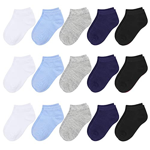 Amazon.com: BOOPH 15Pcs Kids Socks for Boy Girls Low Cut Athletic Ankle Socks 6-8 Years Gray: Clo... | Amazon (US)