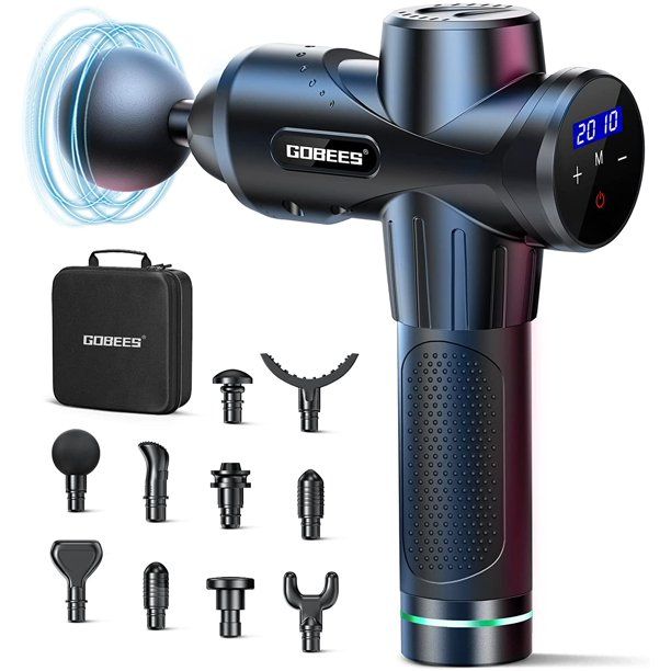 GOBEES Massage Gun, Deep Muscle Massager with 10 Massage Heads and 30 Speeds, Deep Tissue Massage... | Walmart (US)