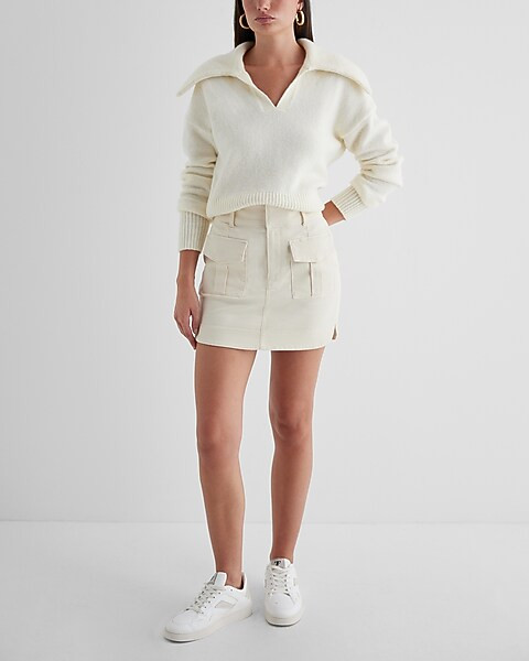 V-Neck Long Sleeve Polo Sweater | Express