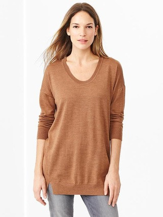 Gap Merino Sweater Tunic - Camel heather | Gap CA