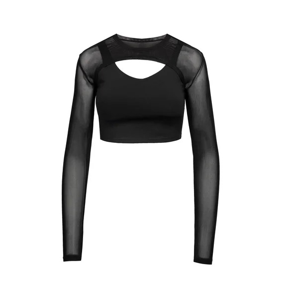 Jessica Simpson Women’s Long Sleeve Mesh Top, Sizes XS-XXXL | Walmart (US)