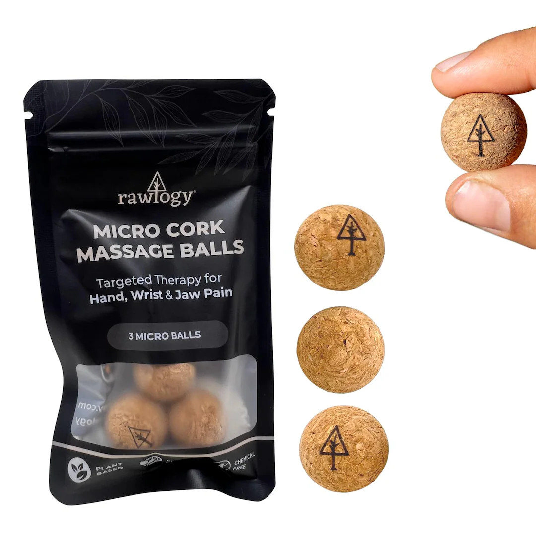 Rawlogy Micro Cork Massage Balls (x3): Hand, Wrist & Jaw Pain Relief - Etsy | Etsy (US)