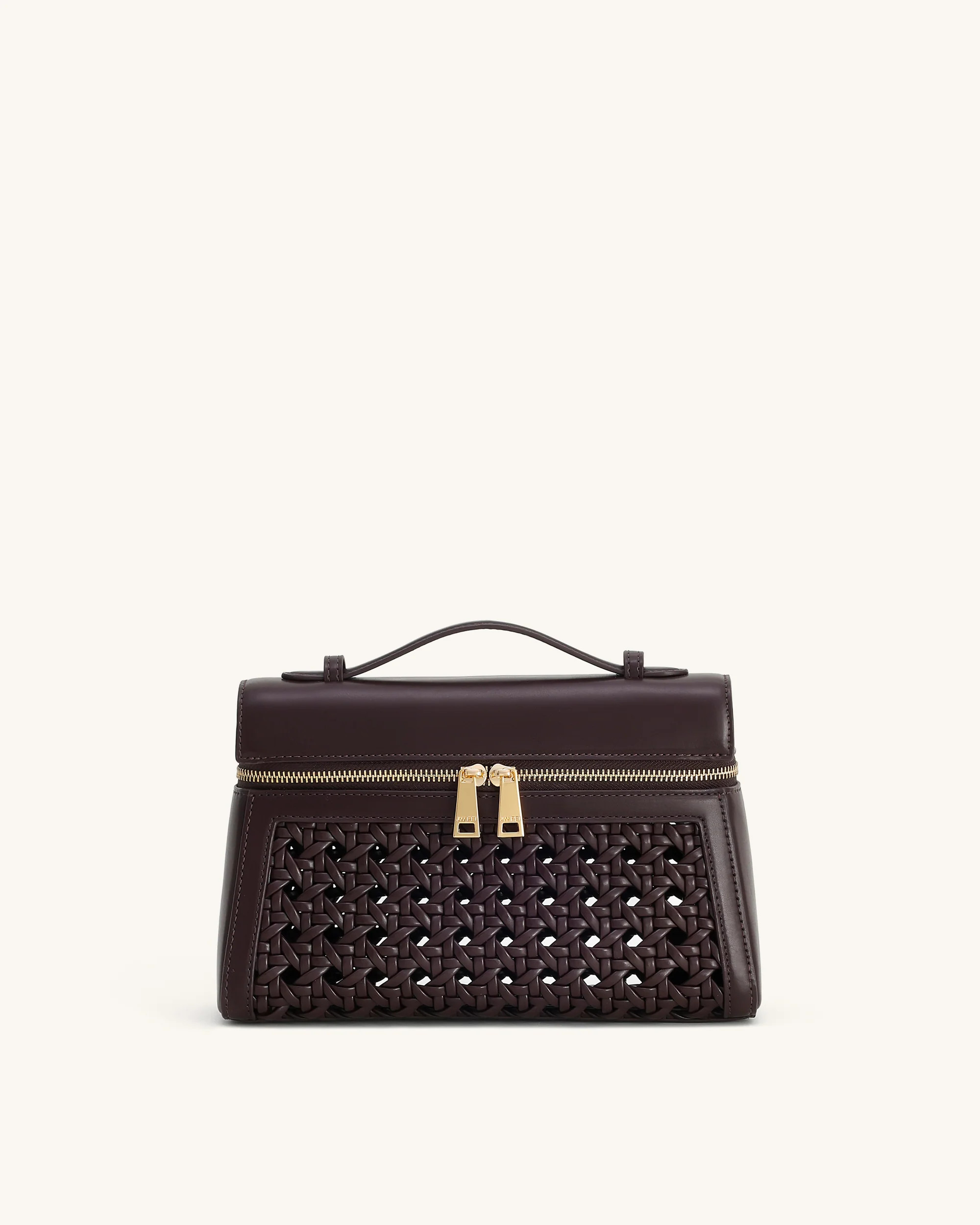 Thea Large Woven Top Handle Bag - Dark Red | JW PEI US