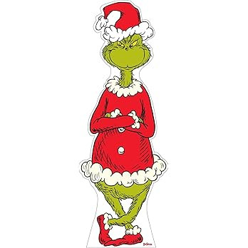 Dr. Seuss The Grinch Cardboard Standee – Life Size Grinch Santa Character Cutout Party Decorati... | Amazon (US)