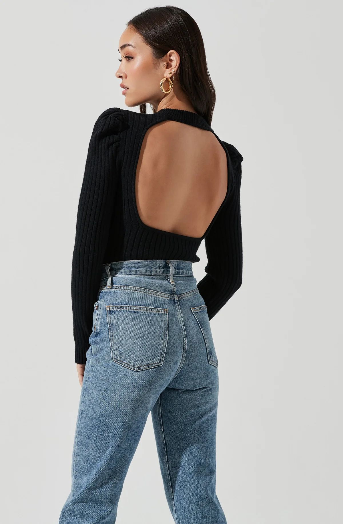 Back Cutout Long Sleeve Sweater | ASTR The Label (US)