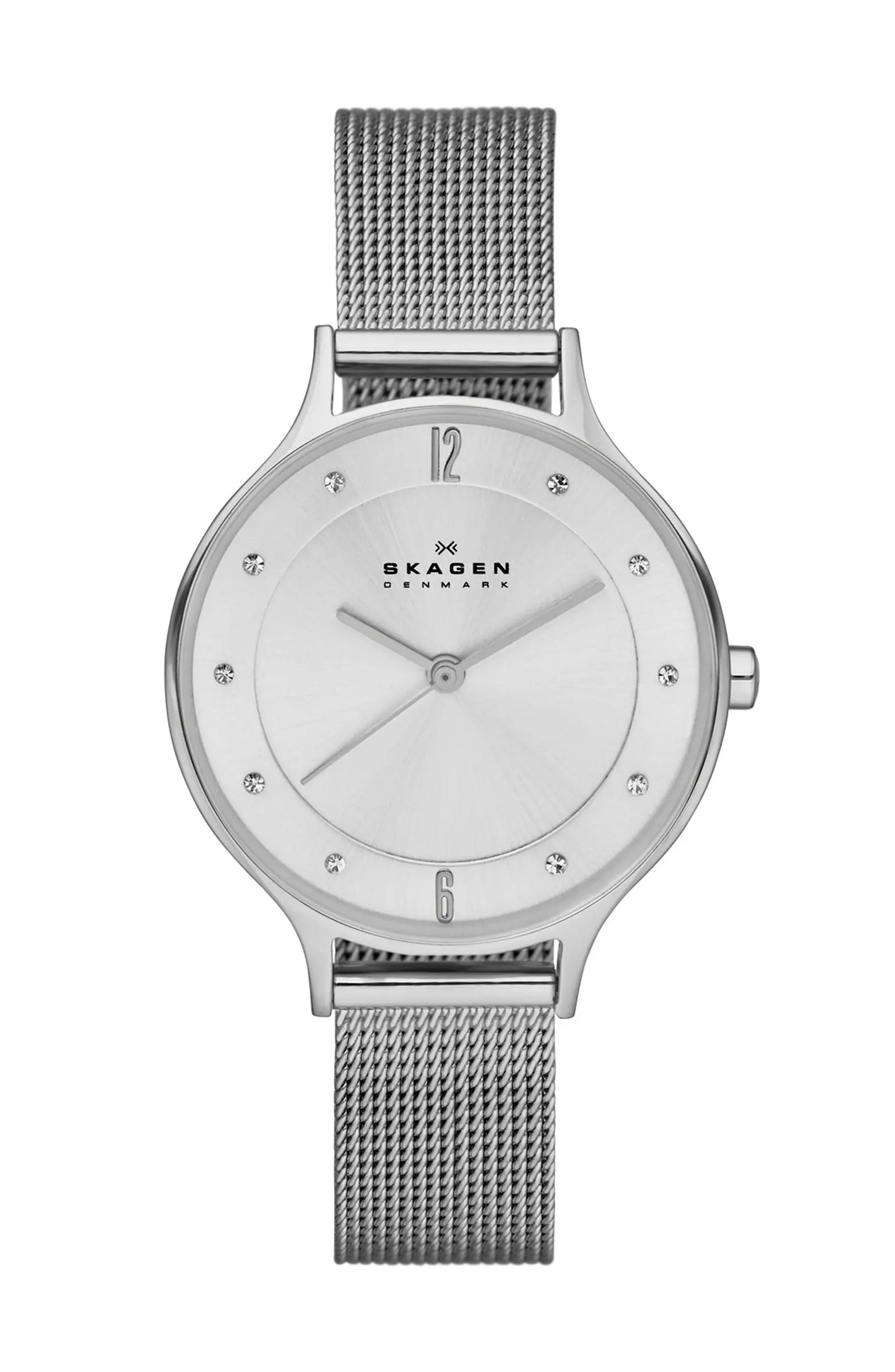 Skagen 'Anita' Crystal Index Mesh Strap Watch, 30mm | Nordstrom | Nordstrom
