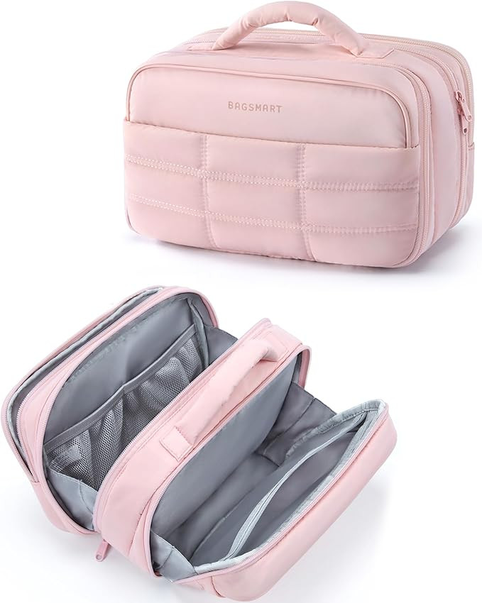 BAGSMART Toiletry Bag for Women, Travel Makeup Bag, Wide-open Portable Make Up Bag Organizer for ... | Amazon (US)