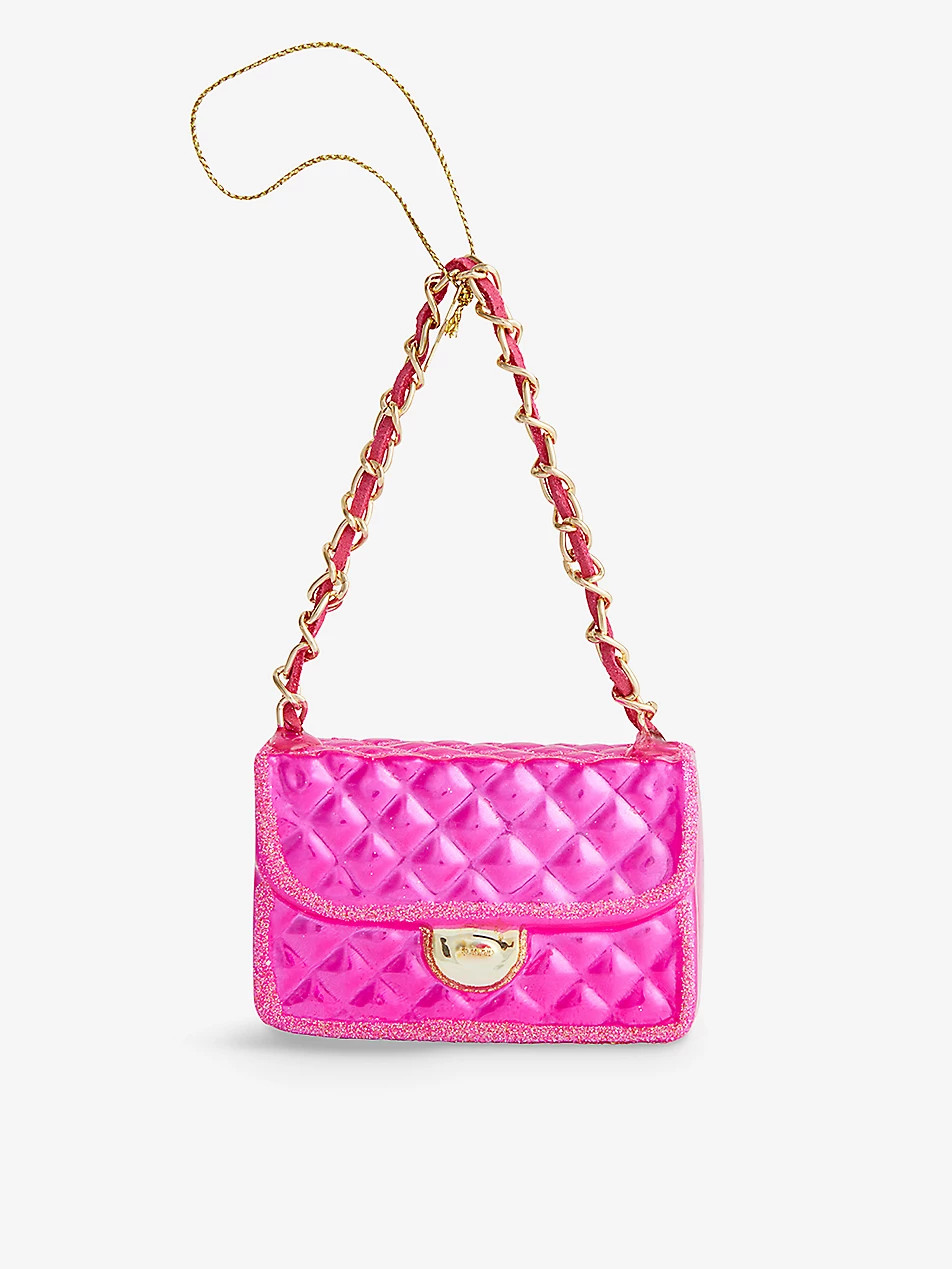 Fashion Bag glitter-embellished glass Christmas decoration 5.5cm | Selfridges