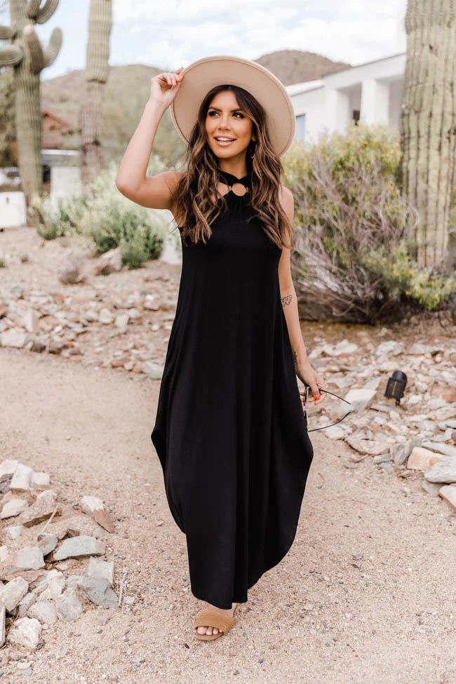 Feel That Sunshine Maxi Dress Black | The Pink Lily Boutique