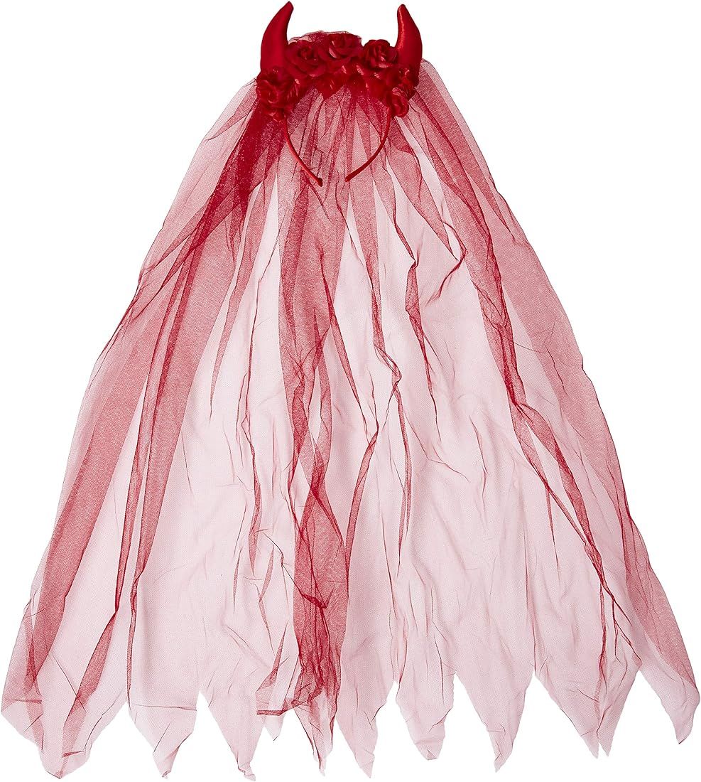 Amazon.com: Rubie's Women Villainous Veil Costume Accessory, Red, One Size US : Clothing, Shoes &... | Amazon (US)