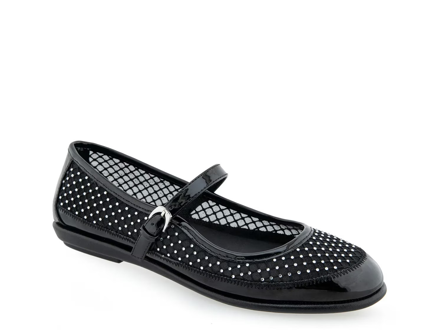 Aerosoles Baylee Mary Jane Flat | Women's | Black/Silver Rhinestone | Size 11 | Flats | Mary Jane | DSW