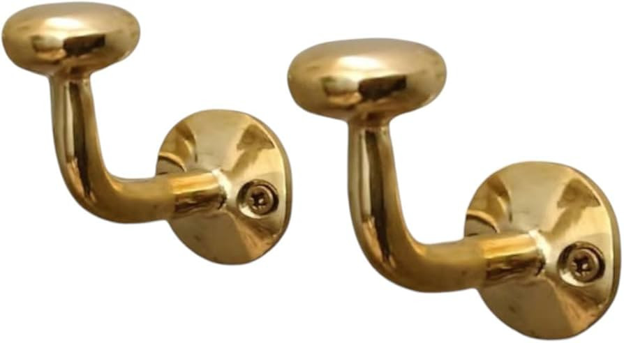 Unlacquered Brass Wall Hooks | Vintage, Antique, Heavy Duty Decorative Hooks for Coats, Towels, R... | Amazon (US)