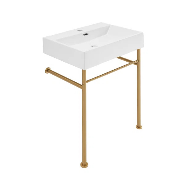 SM-CS721BG Claire 24 Ceramic Console Sink White Basin | Wayfair North America
