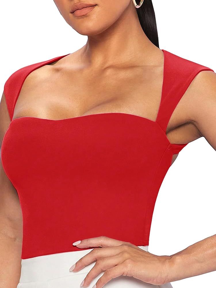 Verdusa Women's Sweetheart Neck Backless Cut Out Sleeveless Tank Top | Amazon (US)