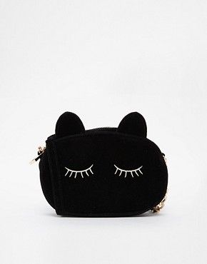 ASOS Sleeping Cat Cross Body Bag - black | Asos AU