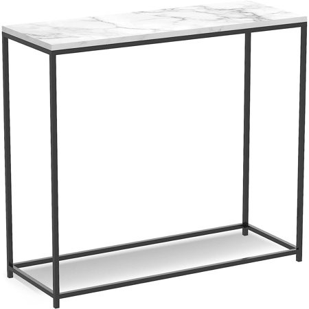 Safdie & Co. - Metal Console Table Marble Black Console Tables for Entryway Use As Doorway Table Nar | Walmart (US)