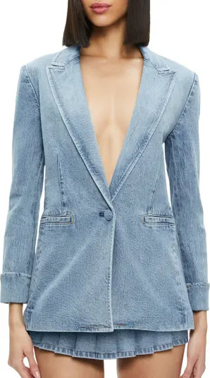 Alice + Olivia Justine Roll Cuff Denim Blazer | Nordstrom | Nordstrom