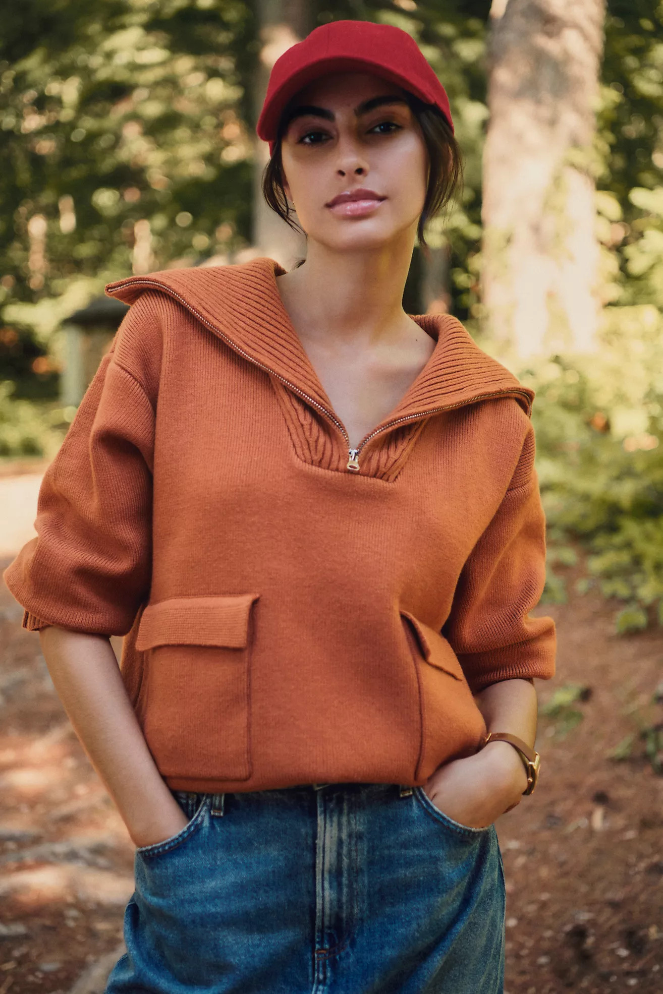 English Factory Half-Zip Pullover Sweater | Anthropologie (US)